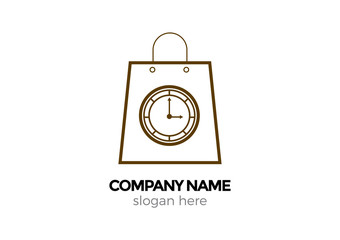 time shopping vector logo