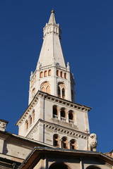 Fototapeta na wymiar Ghirlandina bell tower, world heritage, Modena, Italy
