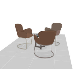 Modern chairs scene vector on a white background
