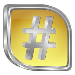 Hashtag Button - 3D illustration