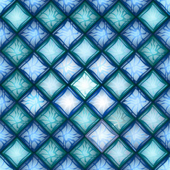 Fototapeta na wymiar Vector seamless pattern. Background openwork blue glass.