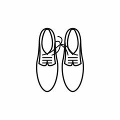 Shoes with laces tied together icon in outline style on a white background