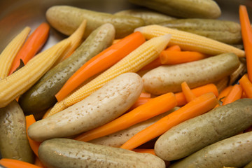 Pickles cucumbers carrot babycorn