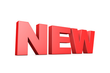 3d illustration word new