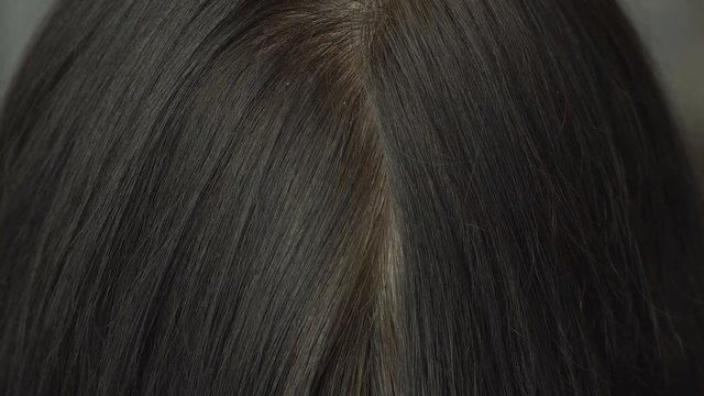 The roots of gray hair.