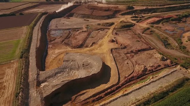 Aerial view of clay pit