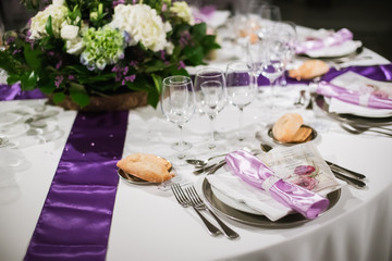 Tables arranged for a wedding day