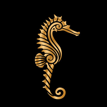 golden styled seahorse