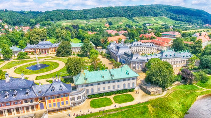 Aerial view of Pillnitz Castle, Germany