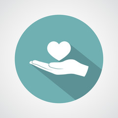 heart, hand  icon