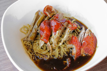 Yellow Noodle with duck meat - Soft Focus
