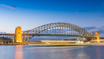 Magnificence of Sydney harbour bridge at sunset - NSW - Australi