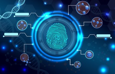 Fingerprint with concept abstract technology background