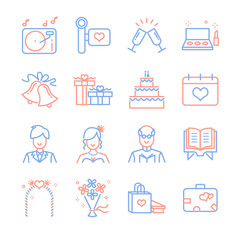 Wedding line icons