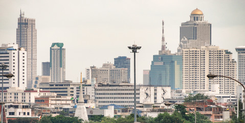 Naklejka premium Bangkok - Thailand. Skyline view