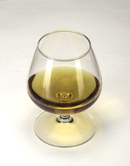 Brandy glass with white background