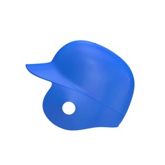 Blue baseball helmet on white 3D Illustration