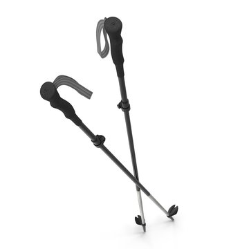 Hiking Trekking Poles Isolated On White 3D Illustration