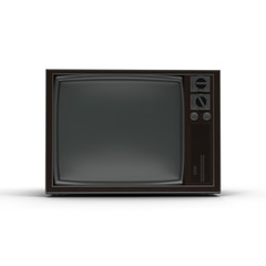 Old TV isolated on white 3D Illustration