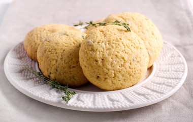Cornmeal thyme cookies