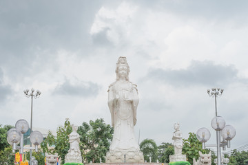 Guanyin Buddha statue on sky