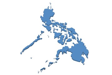 3D map of the Philippines on a plain background