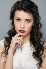 A portrait of beautiful brunette woman