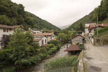 Fototapeta na wymiar Camino de Santiago from Saint Jean Pied de Port to Roncesvalles via Valcarlos