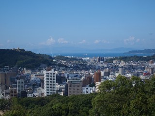 松山城天守郭から見た松山市街地