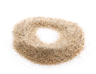 pile sand isolated on white background,