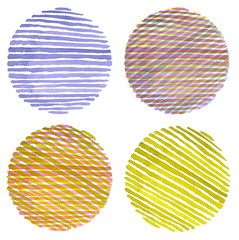 Watercolor circle painted background. Texture paper.