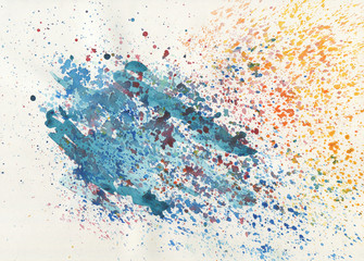 Fototapeta na wymiar Abstract watercolor with blots
