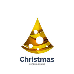 Fototapeta premium Vector abstract geometric Christmas tree icon