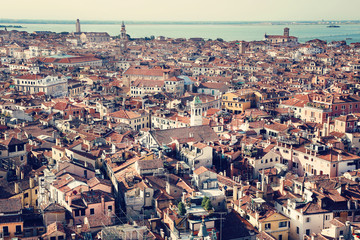 Aerial view of old city of Venice, Italy. European travel destination, summer vacation and architecture concept
