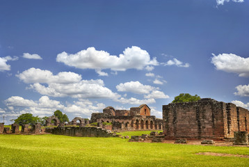  Ruins of the Jesuit Guarani reduction La Santisima Trinidad de - obrazy, fototapety, plakaty