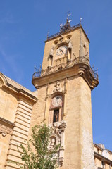 Fototapeta na wymiar Town hall tower, Aix-en-Provence, France