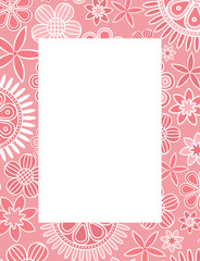 Pink floral decorative frame