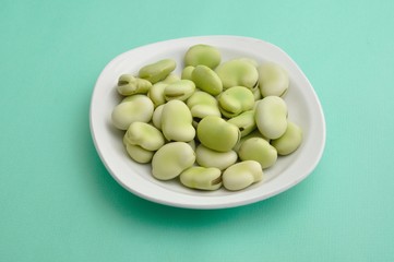 Broad beans on a plate