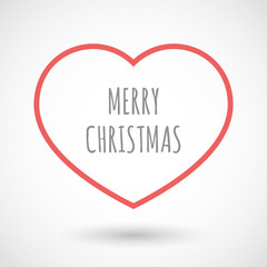 Isolated  line art heart icon with    the text MERRY CHRISTMAS