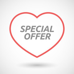 Isolated  line art heart icon with    the text SPECIAL OFFER
