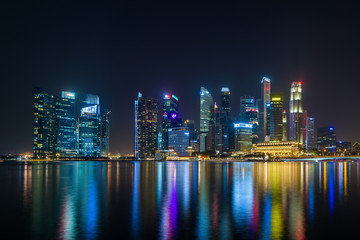Plakat Singapore financial district skyline