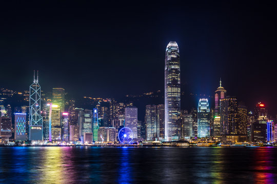 Nightview of Victoria Harbour in Hong Kong (香港 ビクトリアハーバー夜景) 