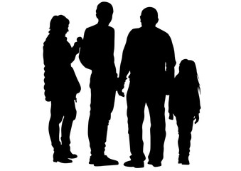 Families people with little child on white background