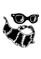 Hipster beard with sunglasses. Vector Illustration
