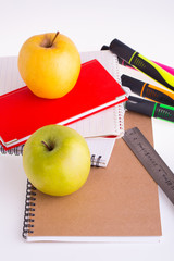 School supplies isolated on white background. Back to school.