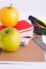 School supplies isolated on white background. Back to school.