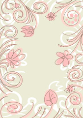 Obraz premium Stylish hand drawn floral frame