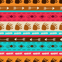 Seamless pattern with ethnic elements