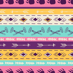 Seamless pattern with ethnic elements