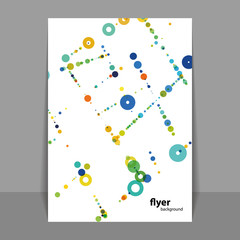 Flyer or Cover Design with Colorful Dots, Rings, Bubbles